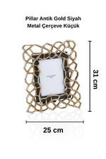 Pıllar Antik Gold Siyah Metal Çerçeve Küçük