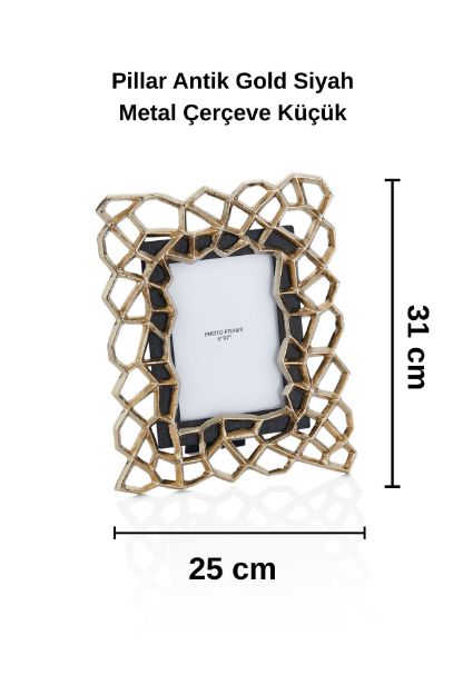 Pıllar Antik Gold Siyah Metal Çerçeve Küçük