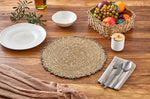 Cornella Seagrass Hasır Yuvarlak Amerikan Servis Supla Silver