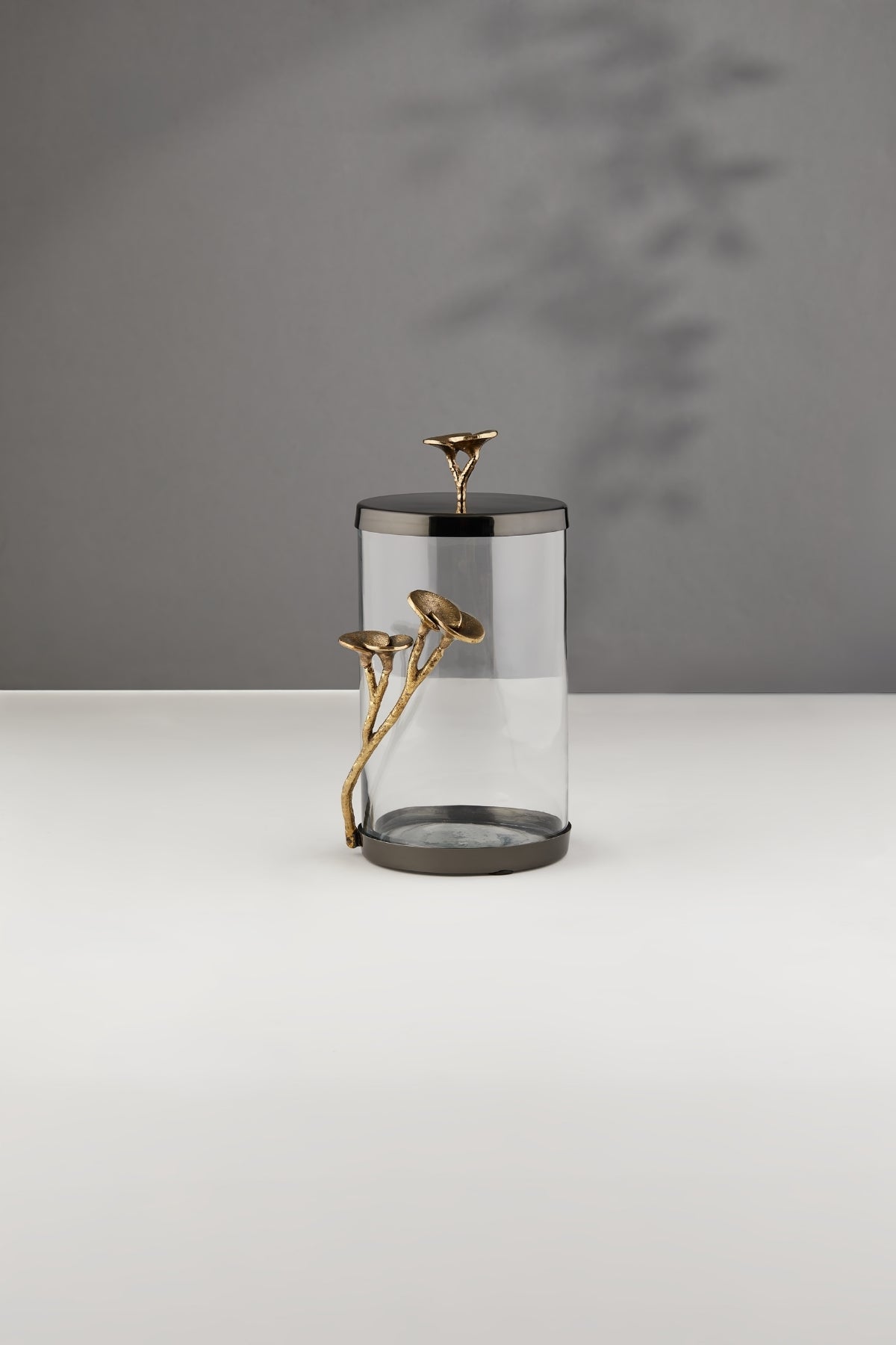 Rose Dekoratif Cam Kavanoz Silver - Gold Orta
