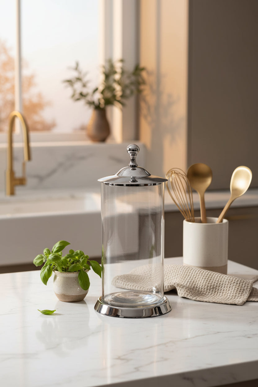 Plaıd Dekoratif Cam Kavanoz Silver Büyük
