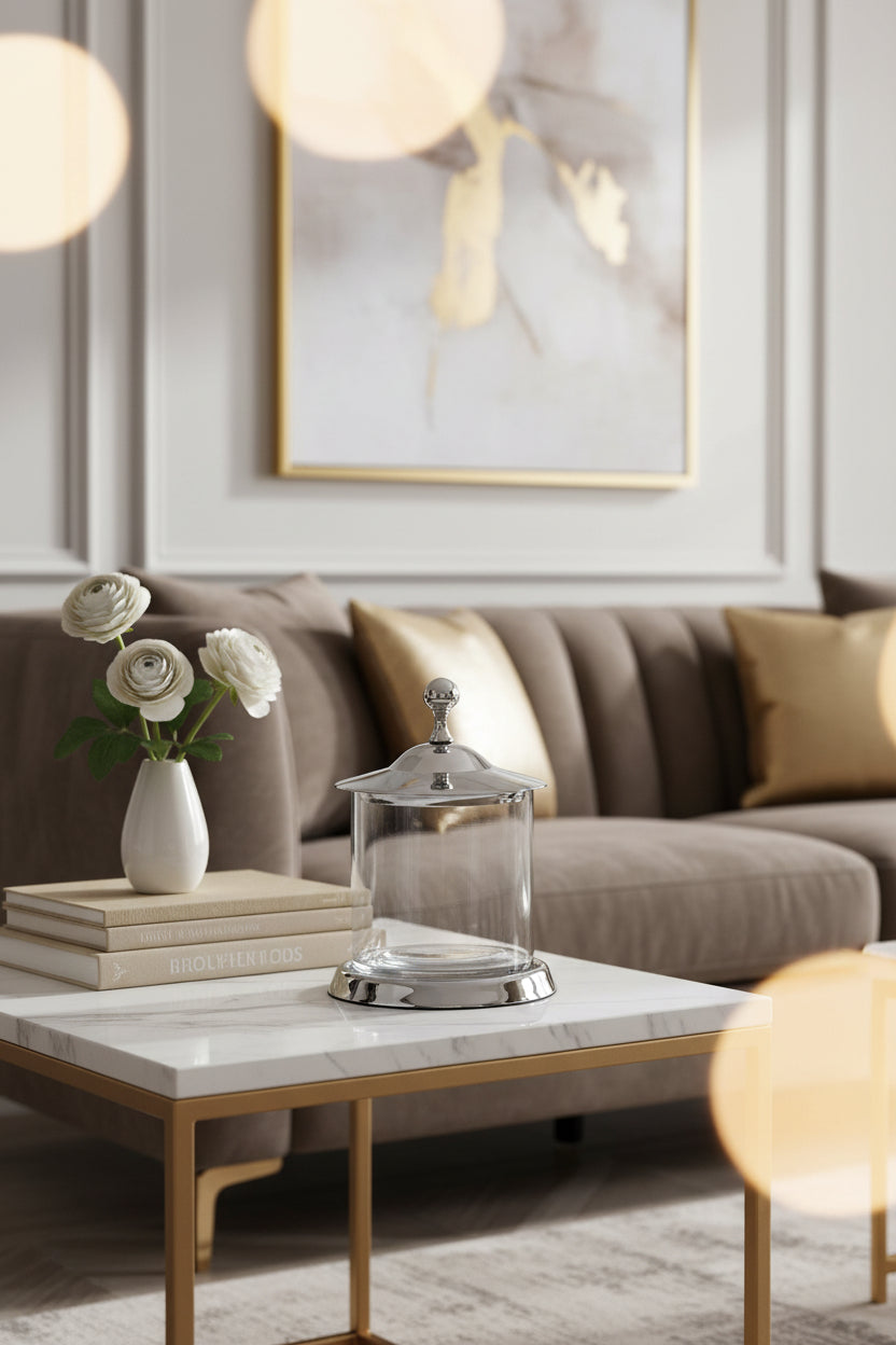 Plaıd Dekoratif Cam Kavanoz Silver Küçük