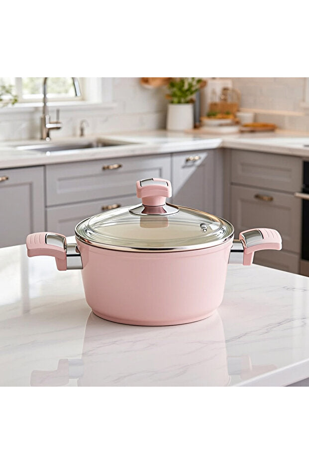 Bonera Seramik 18 Cm Derin Tencere Pembe