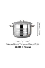 Bonera Masterchef Tekli Derin Tencere 34 Cm