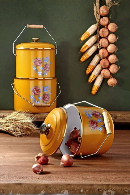 Bonera Emaye 3'lü Bakraç Set 14-16-18 Cm Su Yeşili