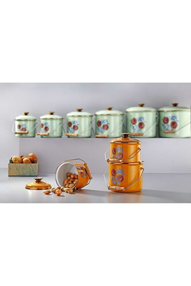 Bonera Emaye 3'lü Bakraç Set 14-16-18 Cm Su Yeşili