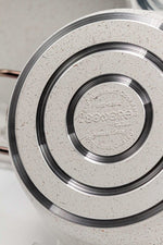 Bonera Milena 7 Parça Kar Beyazı Granit Rose Gold Kulp Tencere Tava Seti