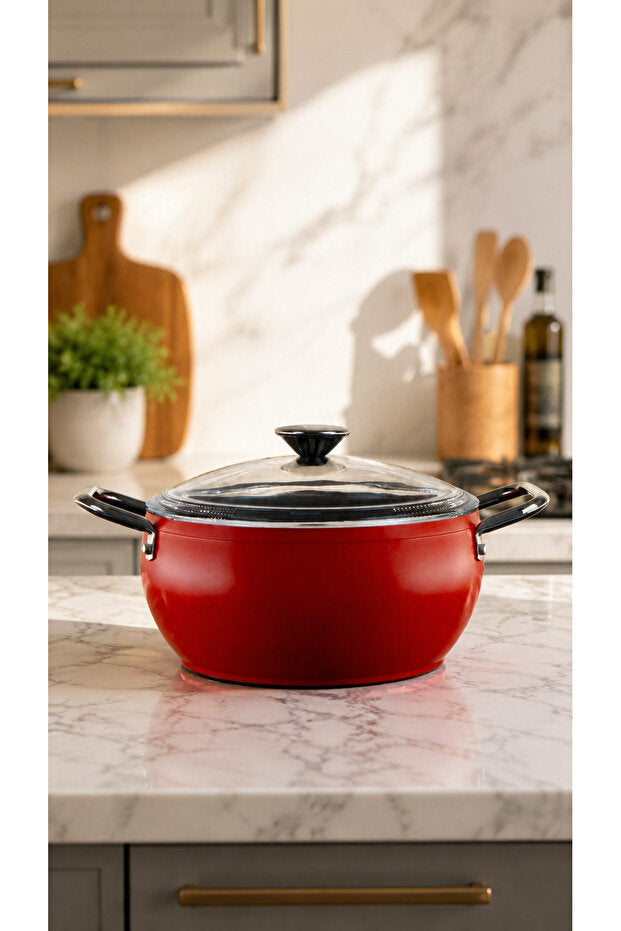 Bonera Pro-Plus 24 Cm Kırmızı Tencere
