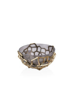 Pıllar Antik Gold Gri Ombreli Cam Meyvelik / Çap: 25 cm x Boy: 14 cm