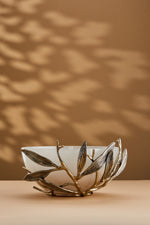 Ivy krem ombreli antik gold cam meyvelik, 30 cm dekoratif kase