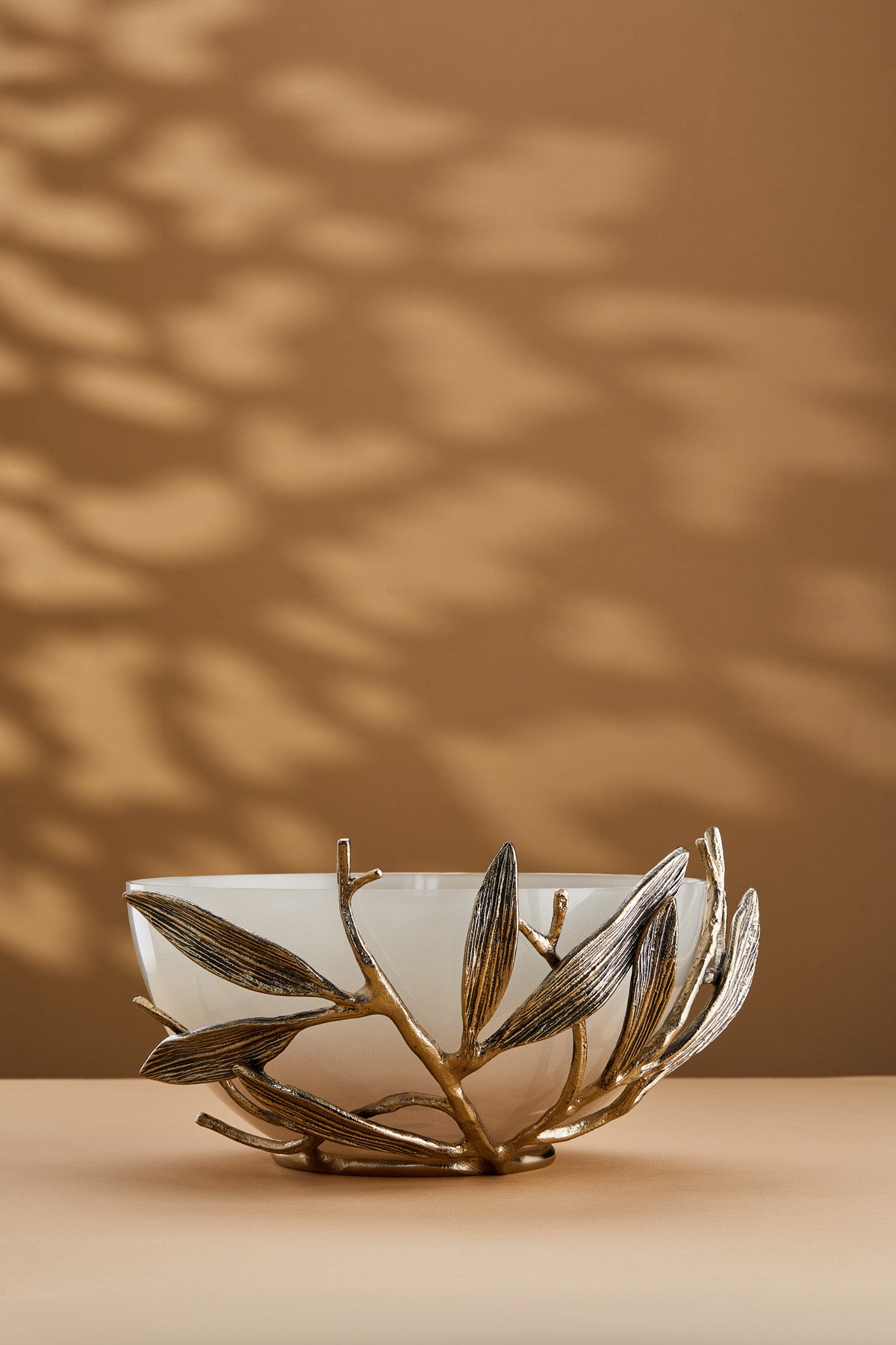 Ivy krem ombreli antik gold cam meyvelik, 30 cm dekoratif kase