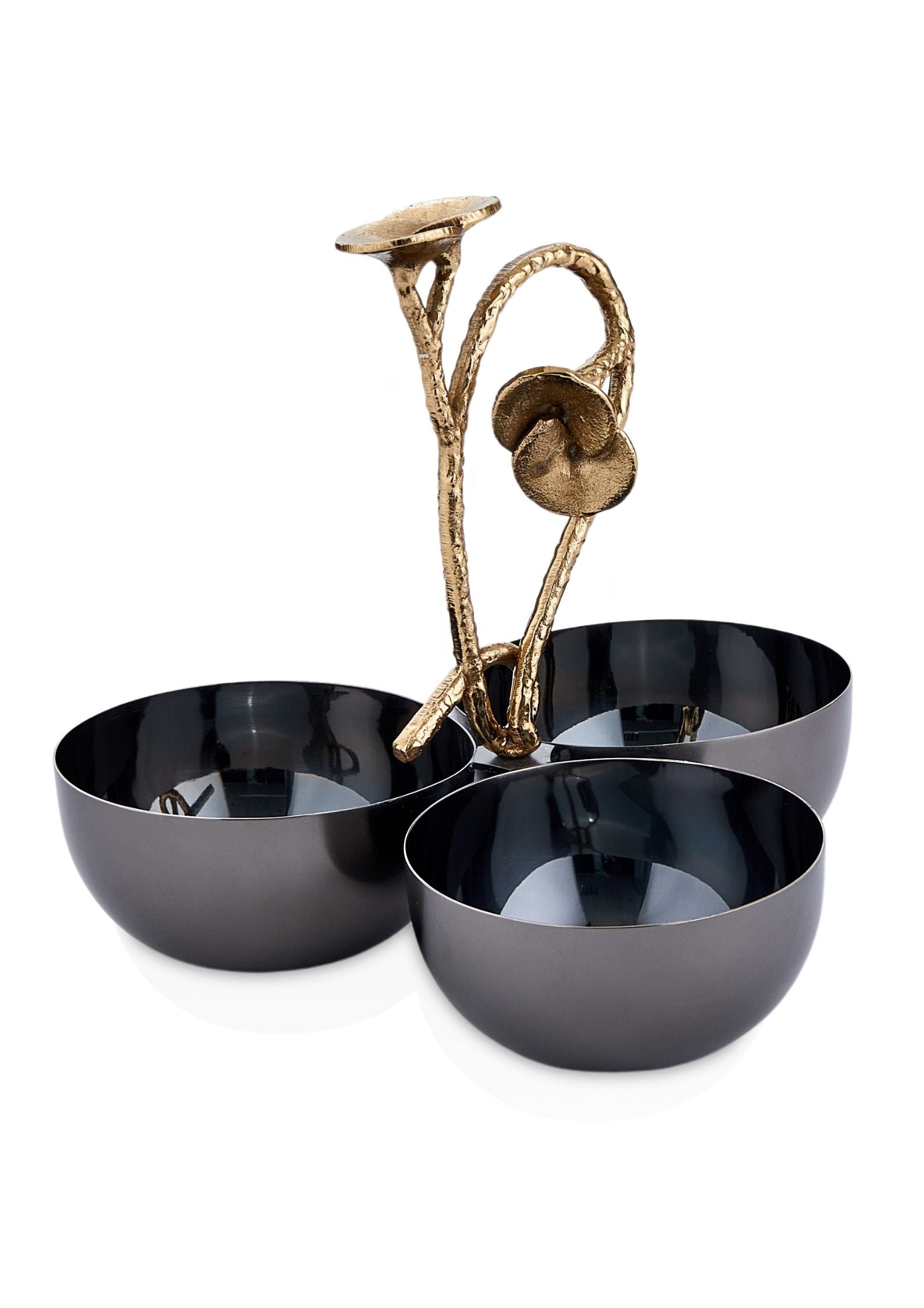 Rose 3'Lü Sunum Kasesi Silver - Gold Kase