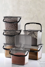 Kitchen Life Kulplu Deterjanlık Seti – 6'lı Mega Boy Un & Bakliyat Kabı, 4 Litre
