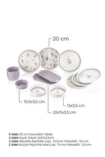 Kitchen Life Lüks Bahar Dalı Desenli Kahvaltı Sofrası – 6 Kişilik, 14 Parça