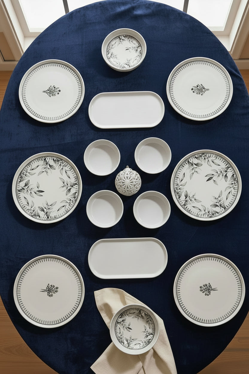 Kitchen Life Cold Flowers Desenli Kahvaltı Takımı – 6 Kişilik, 14 Parça, Lüks Sunum