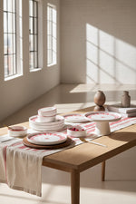 Kitchen Life Ayaklı Kurdele Desenli Kahvaltı Sunum Standı – Pembe Beyaz, 11 Parça
