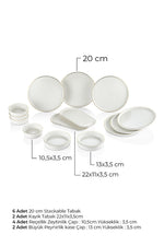 Kitchen Life Caotic Gold Desenli Kahvaltı Seti – Altın Yaldızlı, 6 Kişilik, 14 Parça