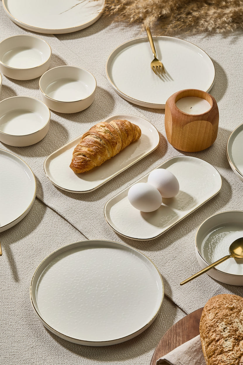 Kitchen Life Caotic Gold Desenli Kahvaltı Seti – Altın Yaldızlı, 6 Kişilik, 14 Parça