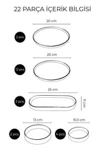 Kitchen Life Greentree Desenli Geniş Kahvaltı Takımı – 12 Kişilik, 22 Parça
