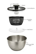 Kitchen Life Mien Profesyonel Hazırlık Seti – Rendeli Karıştırma & Salata Kurutucu, 11 Parça