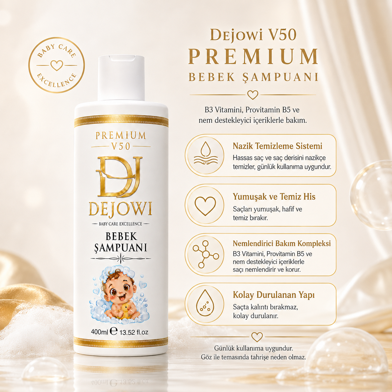 Dejowi V50 Premium Bebek Şampuanı 400 ml