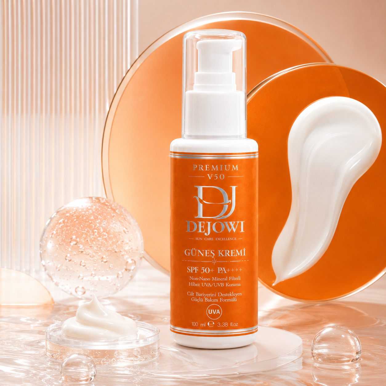 Dejowi V50 Mineral Filtre Destekli Hibrit UVA/UVB Koruma SPF 50+ PA++++ Güneş Kremi 100 ml