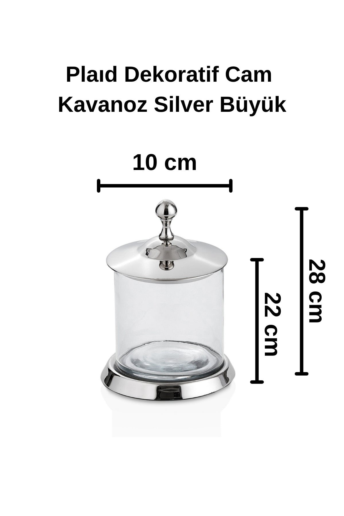 Plaıd Dekoratif Cam Kavanoz Silver Büyük