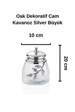 Oak Dekoratif Cam Kavanoz Silver Büyük