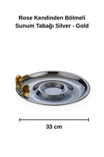 Rose Kendinden Bölmeli Sunum Tabağı Silver - Gold