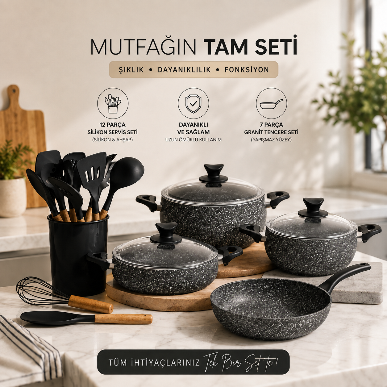 Velora 19 Parça Premium Mutfak Seti